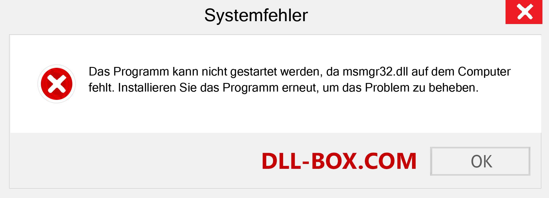 msmgr32.dll-Datei fehlt?. Download für Windows 7, 8, 10 - Fix msmgr32 dll Missing Error unter Windows, Fotos, Bildern